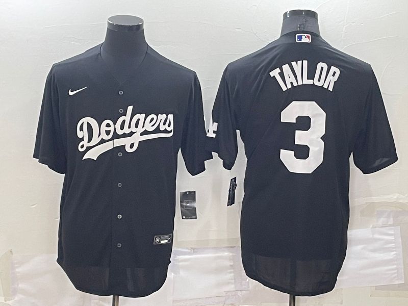 Men Los Angeles Dodgers #3 Taylor Black Inversion Elite Nike 2022 MLB Jerseys